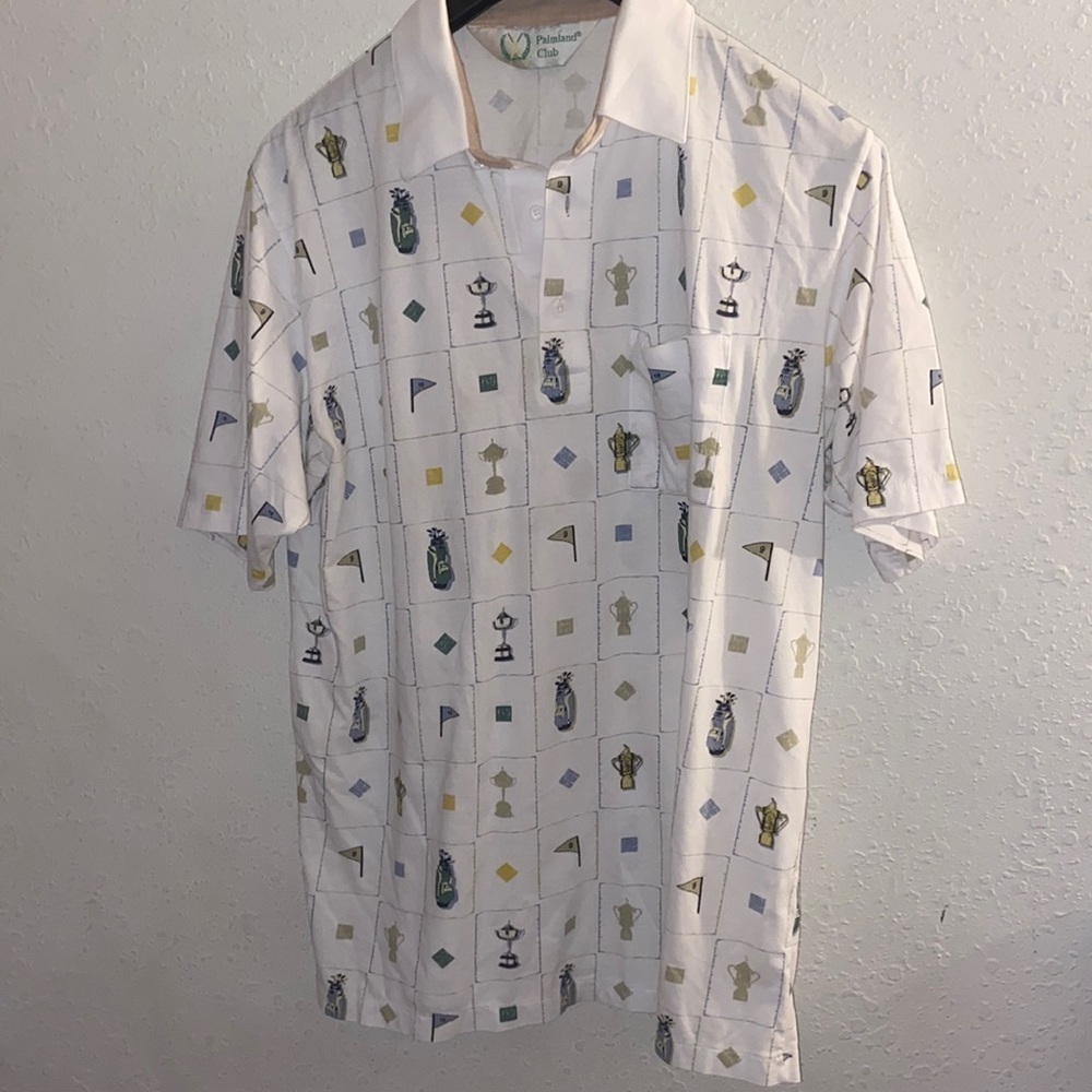 VINTAGE PALMLAND CLUB GOLF POLO SHIRT MEN'S SIZE large T22